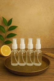 Hermia Juego de 4 Botellas de Vidrio Transparente de 50 ml